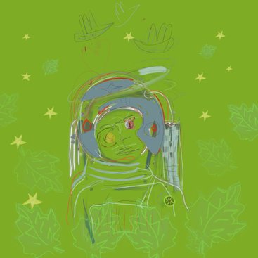 Astronaut_Space_galleri_Giclée tryk_Kunsttryk_kunst_green