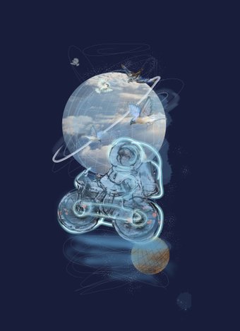 Astronaut | moon | artprints | digital art: Danmark